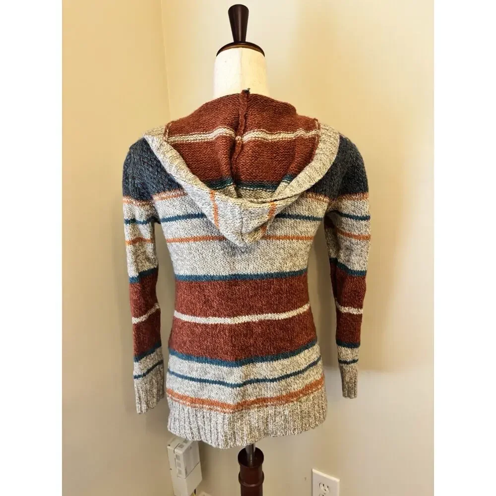 Royal Robbins Boho Aztec Button Up Hoodie Knit Wool Blend Unique Western Size S - Picture 2 of 4